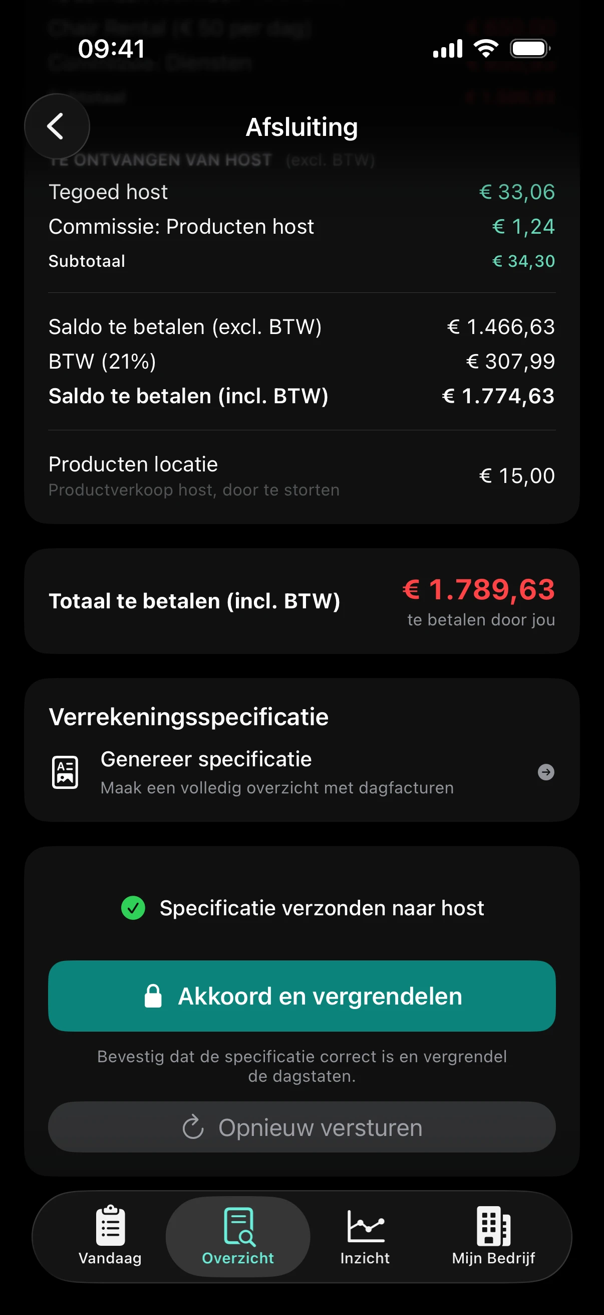 ZumFlo overzicht — Periode-overzicht PDF export